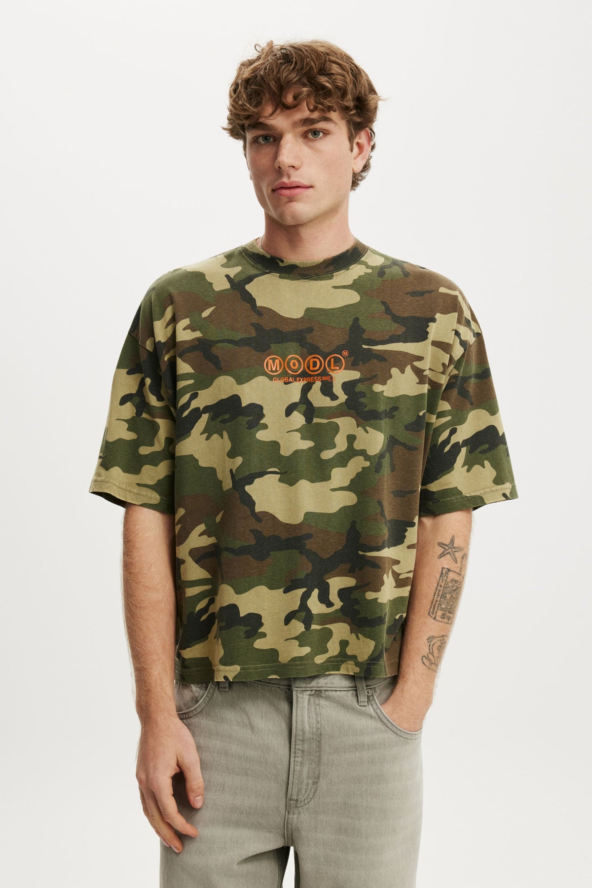 Cropped Fit Graphic T-Shirt