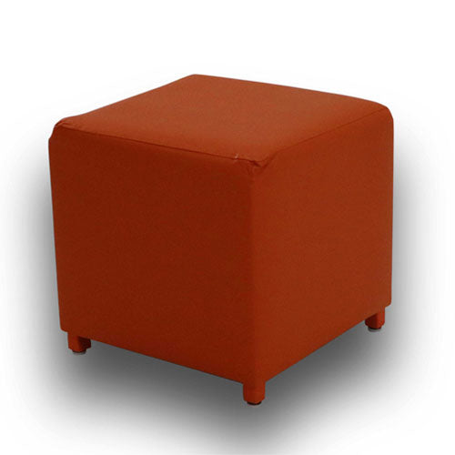 Valeria Orange Cube Ottoman