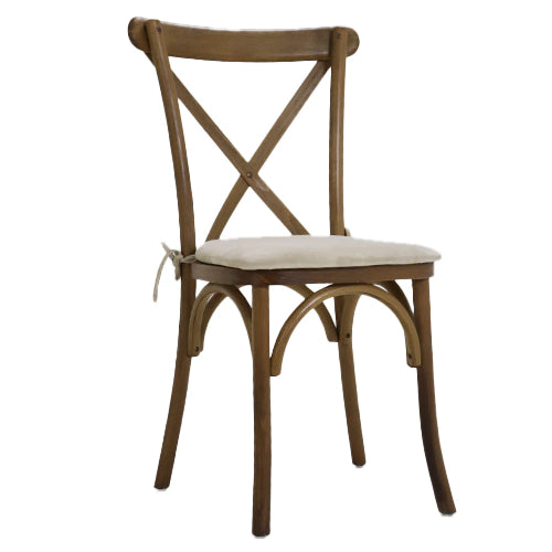 Cross Back Wooden Brown Chair