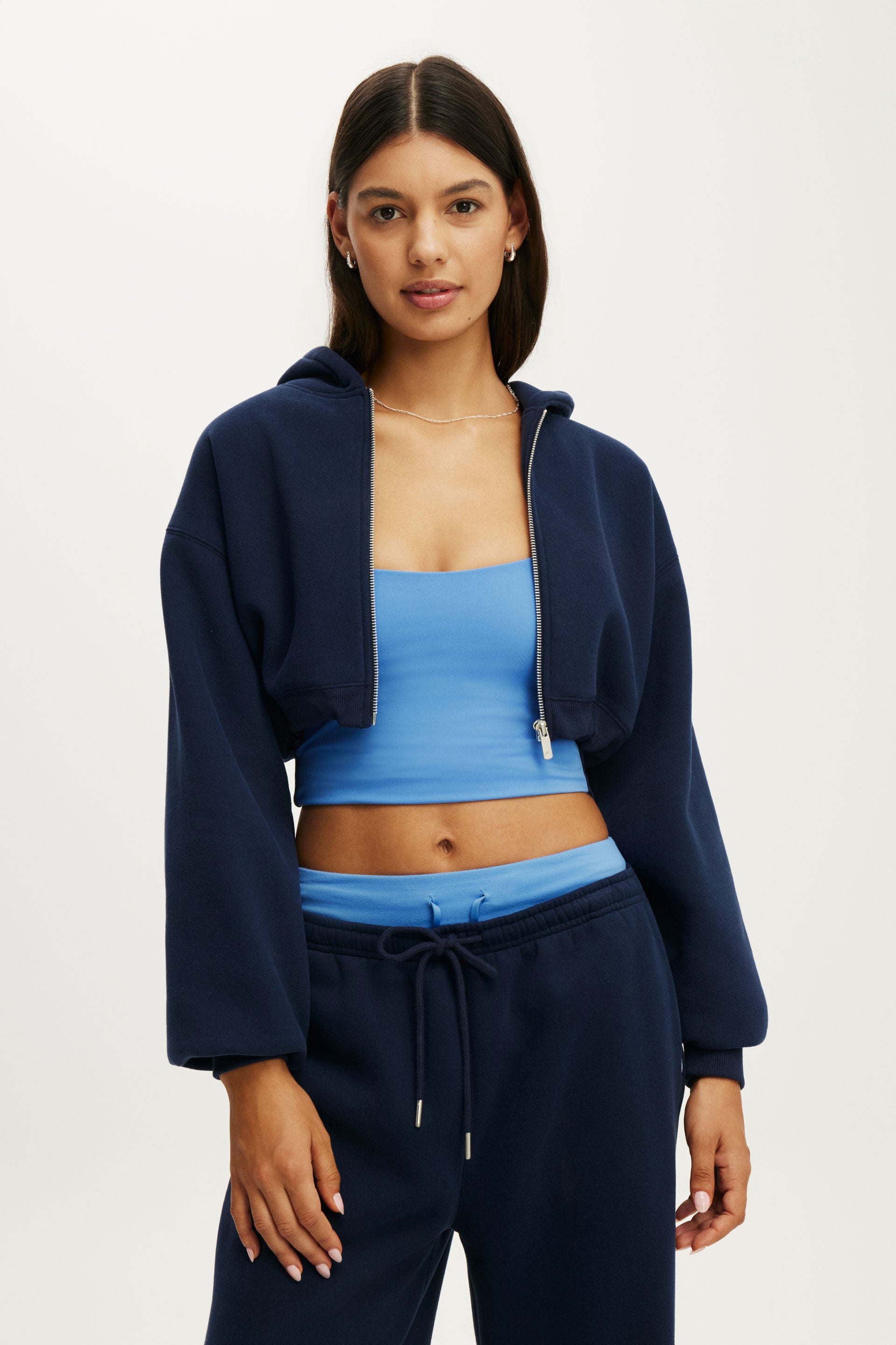 Plush Micro Cropped Zip Through