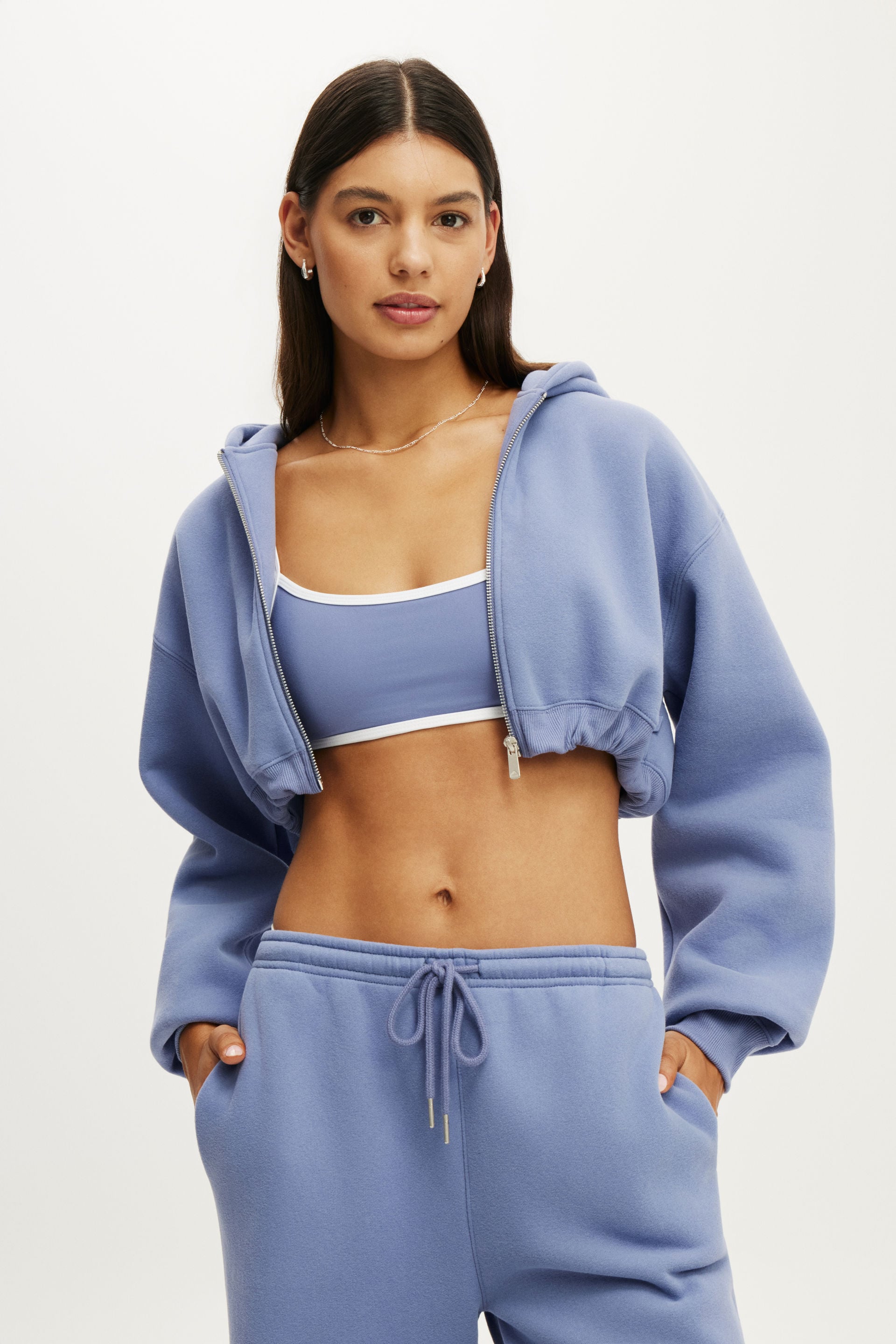 Plush Micro Cropped Zip Through - Body