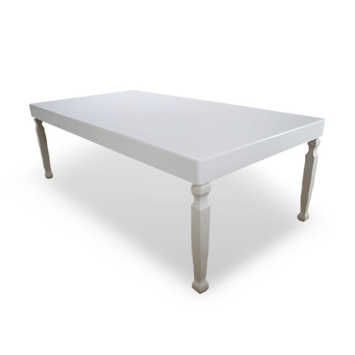 Avalon Rectangular Wooden White Dining Table with White Legs