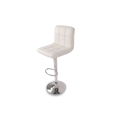 Valleria  White Leather Bar Stool Chair