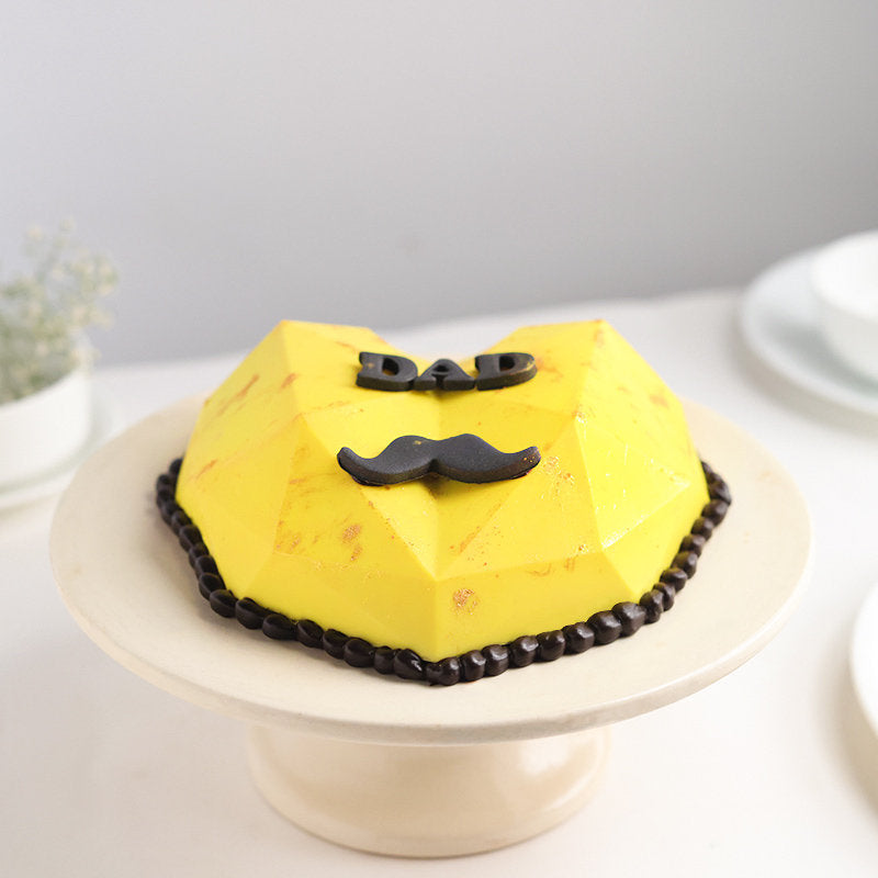 Dad Moustache Pinata Cake