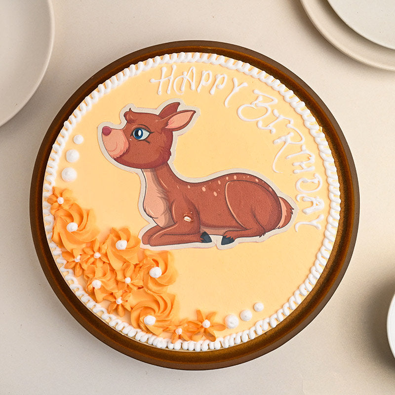 Adorable Deer Theme Cake