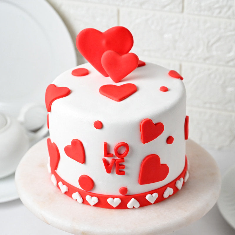 All About Heart Fondant Cake