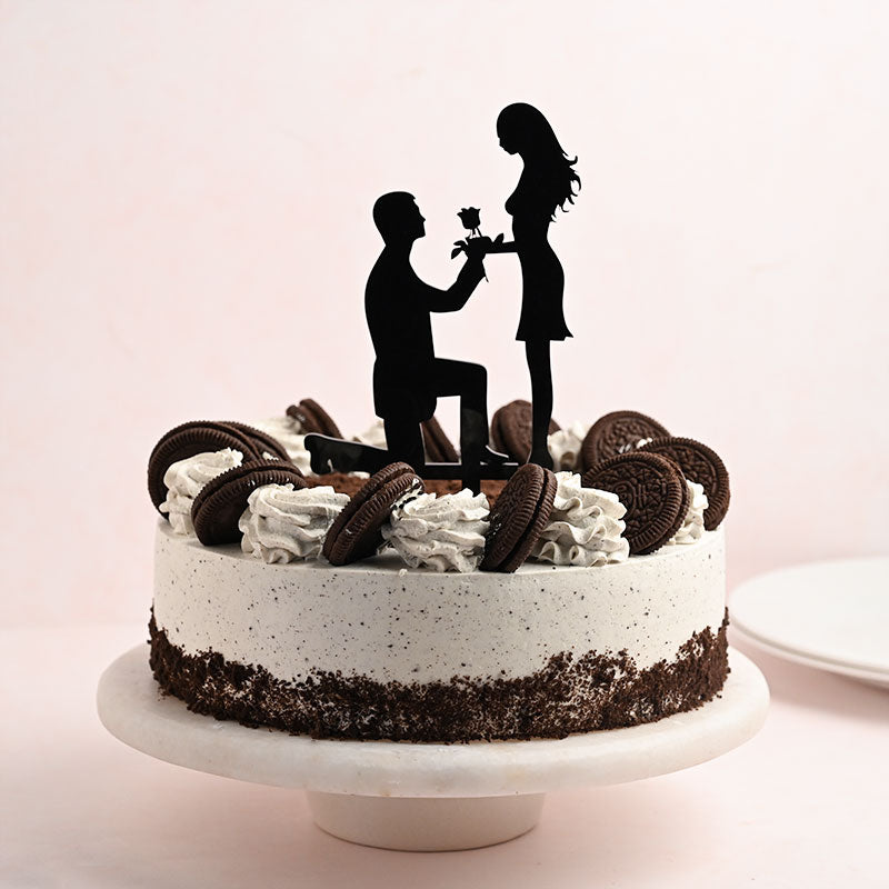 Chocolate Oreo Cake with Couple Cake Topper