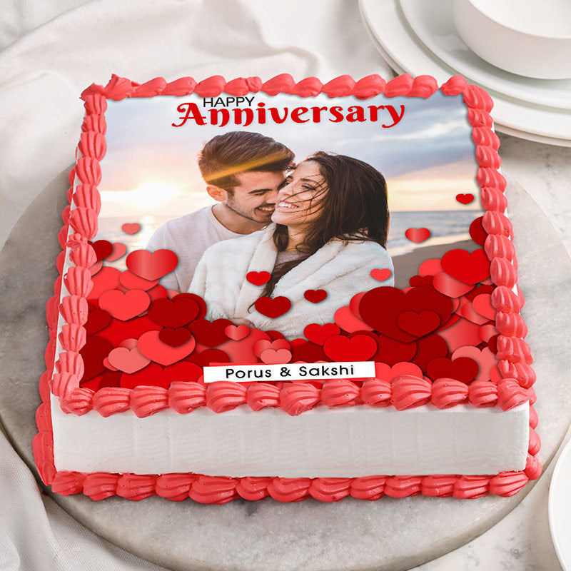 Custom Eggless Anniversary Cake