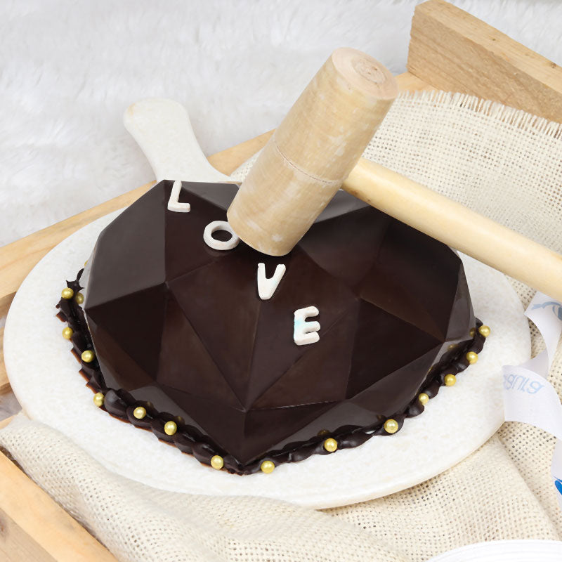 Eggless Truffle Diamond Heart Pinata