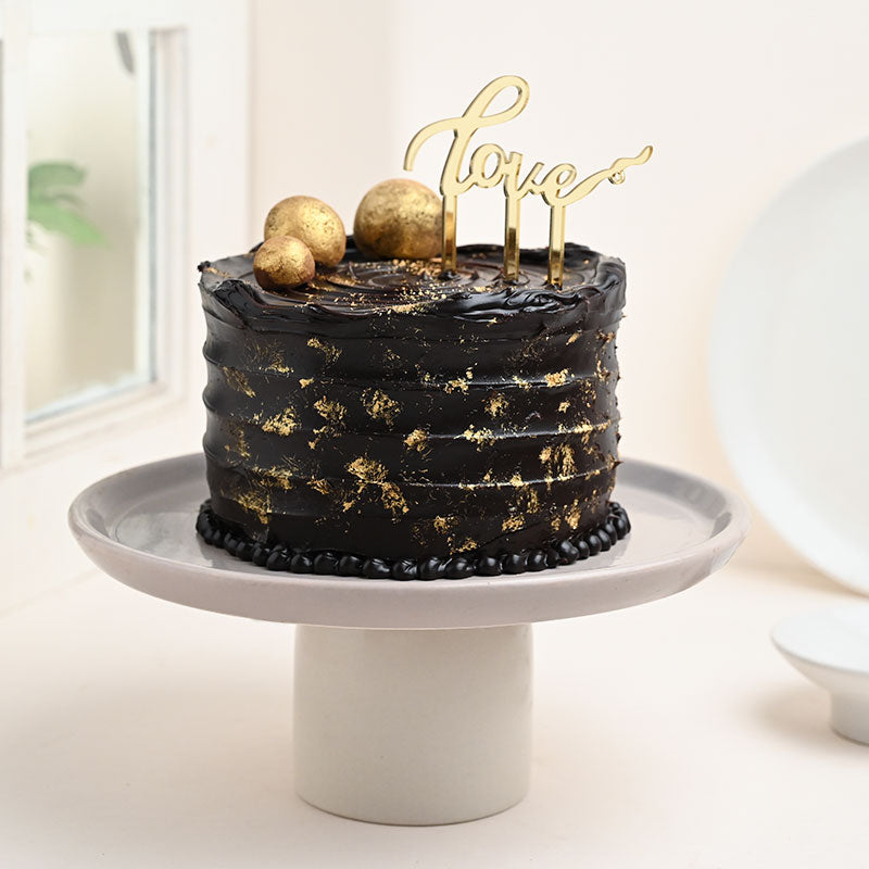 Edible Golden Leaf Decadent Chocolate Cake