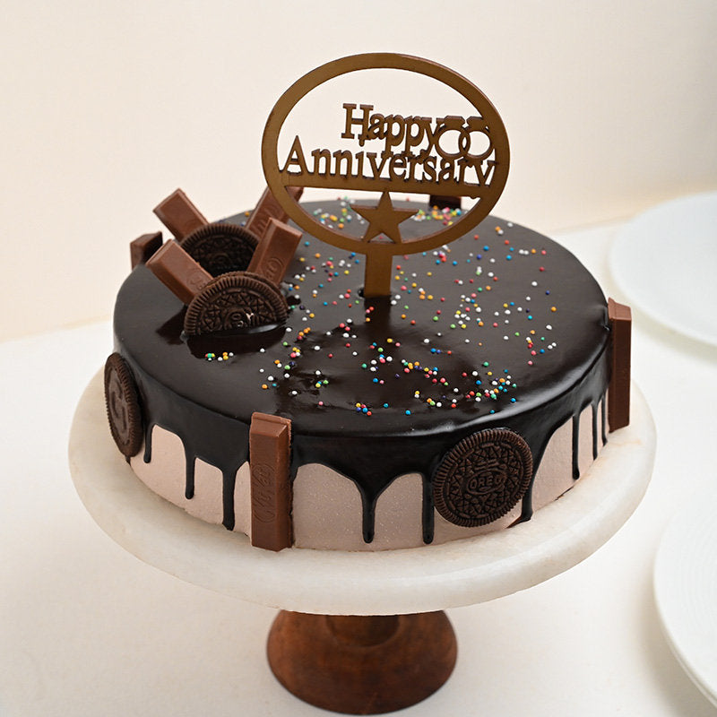 Happy Anniversary Choco KitKat Cake